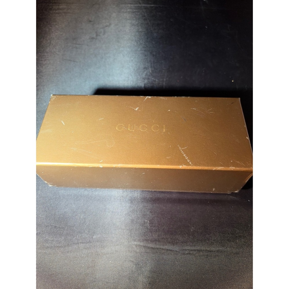 Gucci Bronze Metallic Storage Box‎ GG Monogram Interior Logo Embossed Small Case